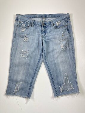 Abercrombie & Fitch Distressed Sequin Embellished Cutoff Denim Shorts Size 4